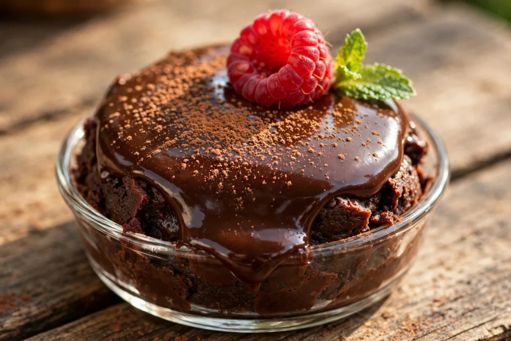 Rich, fudgy chocolate dessert topped with colorful candies